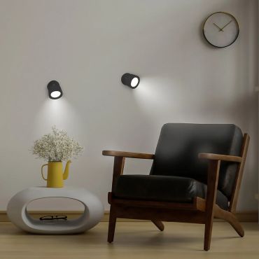 New Garden Roll 8 - oplaadbare opbouwspot - Ø8 x 8 cm - 3W dimbare LED incl. - zwart