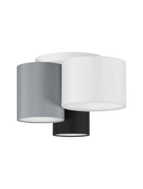 Nova Luce - Bryson - plafondlamp - Ø 35 x 21 cm - zwart, wit en grijs
