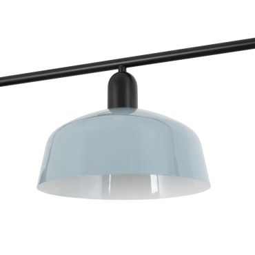 Faro Tatawin M - hanglamp - 100 x 25 x 210 cm - satijnzwart en glanzend grijsblauw