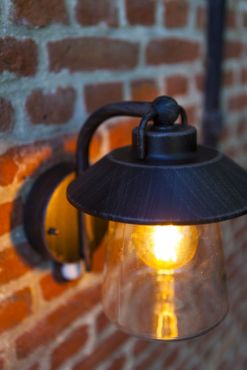 Lutec Cate - buiten wandlamp - 22 x 17 x 22cm - IP44 - zwart/roest