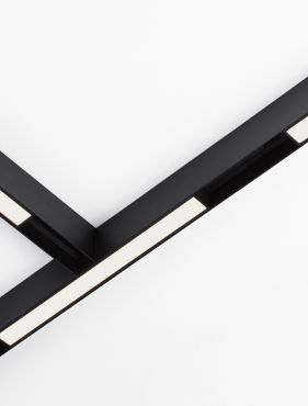 Nova Luce Buxton L - magnetisch railsysteem armatuur - 40,2 x 3,5 x 5,2 - 22W dimbare LED incl. - warm witte lichtkleur - zwart