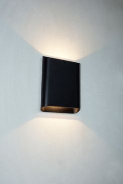 Artdelight Diaz - wandlamp - 4 x 14,5 x 20 cm - 2 x 6W LED incl. - IP65 - zwart
