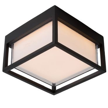 Lucide Singa Led - wandlamp buiten - 17 x 17 x 10 cm - 10W LED incl. - IP54 - zwart