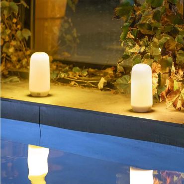 New Garden Candy - draagbare oplaadbare lichtbron met kaars effect en afstandsbediening - Ø9 x 19 cm - 2W dimbare LED incl. - IP54 - zwart