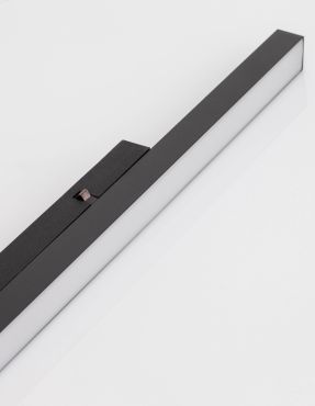 Nova Luce Planet 48V - armatuur voor magnetisch profielsysteem - 50 x 3 cm - 13W dimbare LED incl. - zandzwart