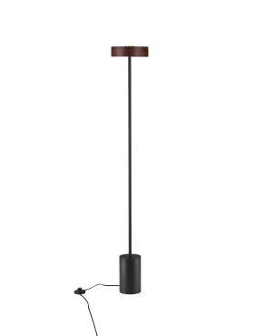 Nova Luce Thea - vloerlamp - Ø 20 x 135 cm - 17W  LED incl. - zandzwart en hout