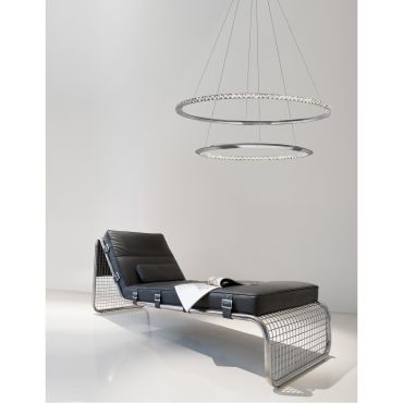 Nova Luce Netuno - hanglamp - Ø 80 x 120 cm - 50W dimbare LED incl. - chroom