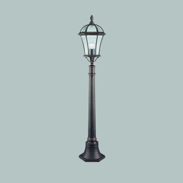 Searchlight Capri - lantaarnpalen - Ø 26 x 130 cm - IP23 - rustiek bruin