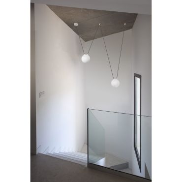Faro Mine - hanglamp 2L - mat wit - glas