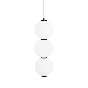 Maxlight Tama - hanglamp - Ø 16 x 180 cm - 23W LED incl. - zwart en wit