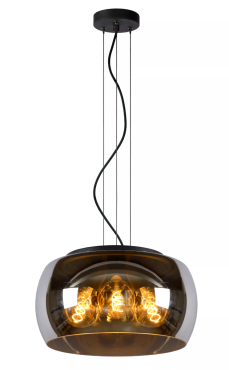 Lucide Olivia - hanglamp - Ø 40 x 156 cm - gerookt