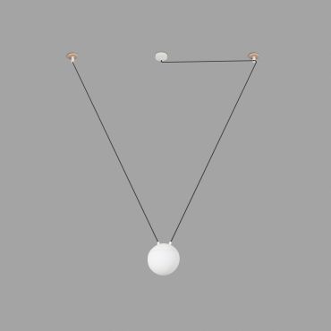 Faro Mine - hanglamp 1L - mat wit - glas