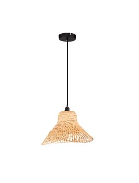 Nova Luce Aura - hanglamp - Ø 45 x 150 cm - rotan en zandzwart