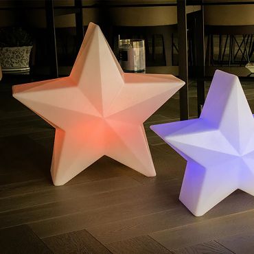 New Garden Nova 60 Christmas Star - oplaadbare vloerlamp op zonne-energie met afstandbediening - 62 x 57 x 25,6 cm - 5W RGB LED incl. - IP65 - wit