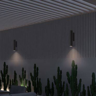 Nova Luce Torrin - buiten wandverlichting - Ø 4,5 x 23 x 7,5 cm - 3W LED incl. - IP65 - donker antraciet