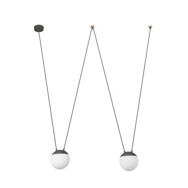 Faro Mine - hanglamp 2L - donkergrijs - kunststof