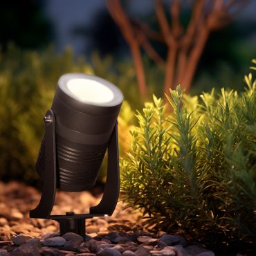 Century Italia Blaze - grondspot - 12,4 x 8 x 14,7 cm - 14W LED incl. - IP67 - grijs - warm witte lichtkleur