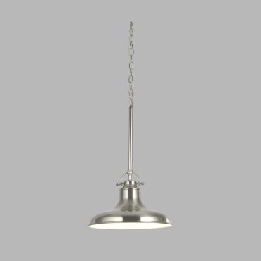 Searchlight Dallas - hanglamp - Ø 30 x 150 cm - satijn zilver