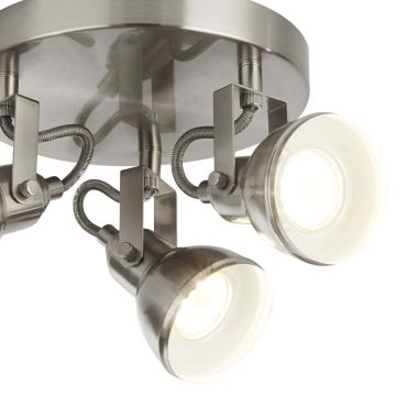 Searchlight Focus - opbouwspot 3L - Ø 30 x 16,5 cm - satijn zilver
