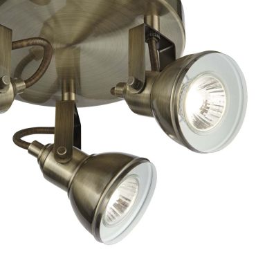 Searchlight Focus - opbouwspot 3L - Ø 30 x 16,5 cm - antiek messing