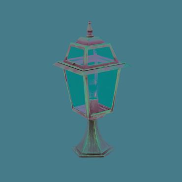 Searchlight New Orleans - sokkellamp - 21 x 21 x 49,5 cm - IP44 - zwart en goud