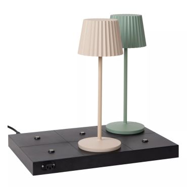 Lucide the dock Justine - Draadloze oplader / oplaadstation / Wireless charger - 46,2 cm x 32,6 cm x 5 cm - max. 6 lampen - zwart
