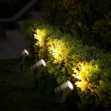 Century Italia Blaze - grondspot - 10,3 x 4 x 9 cm - 7W LED incl. - IP67 - grijs - warm witte lichtkleur