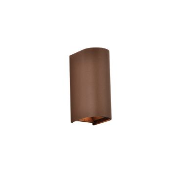 VK Lighting Dust - wandlamp - 7,1 x 17,1 x 9,6 cm - 2 x 6W LED incl. - IP65 - roestbruin