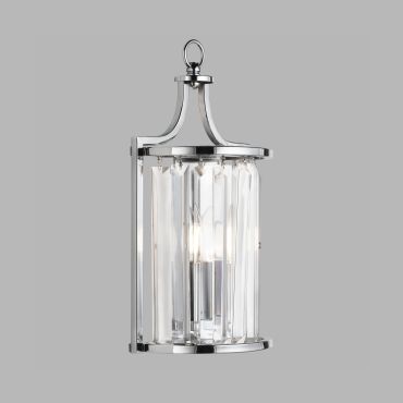Searchlight Victoria - wandverlichting - 8 x 35 cm - chroom en transparant