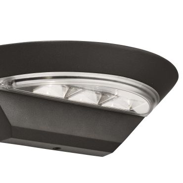 Searchlight Keddington - buiten wandverlichting - 25 x 7 cm - 6W LED incl. - IP44 - donkergrijs