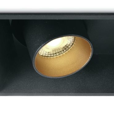 ONE Light Recessed COB Cylinders - inbouwspot - 172 x 91 mm, 165 x 85 mm inbouwmaat - 2 x 11W LED incl. - zwart