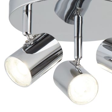 Searchlight Rollo - opbouwspot 3L - Ø 26 x 12 cm - 3 x 4W dimbare LED incl. - chroom