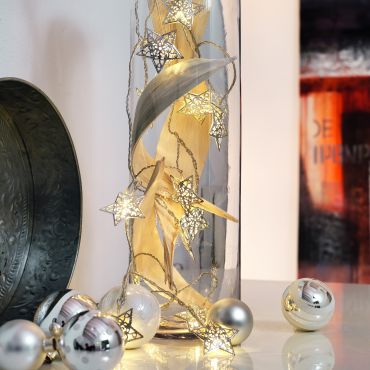 SHOWROOMMODEL - Konstsmide kerstverlichting - Decoratieve LED sterren - 600cm - 16 stuks - zilver (laatste stuks!)