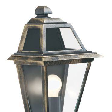 Searchlight New Orleans - buiten wandverlichting - 25 x 39,2 cm - IP44 - zwart en goud