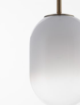 Nova Luce Chrysi - hanglamp - Ø 12 x 120 cm - messing goud en wit