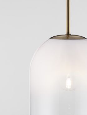 Nova Luce Chrysi - hanglamp - Ø 18 x 120 cm - messing goud en wit