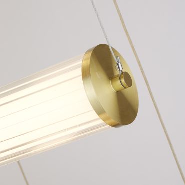 Searchlight Clamp - hanglamp - Ø 50 x 184 cm - 75W dimbare LED incl. - goud en transparant