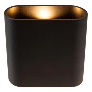 Lucide Atila - buiten wandlamp - 16 x 6,4 x 17 cm - 2 x 5W LED incl. - IP54 - zwart