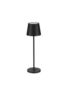 Nova Luce Seina - oplaadbare tafellamp - Ø 11,4 x 39,5 cm - 2W dimbare LED incl. - IP54 - zandzwart