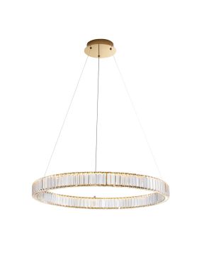 Nova Luce Aurelia - hanglamp - Ø 80 x 150 cm - 47W dimbare LED incl. - goud