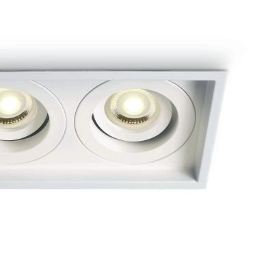 ONE Light Semi Dark Light GU10 Series - inbouwspot - 200 x 110 mm, 187 x 97 mm inbouwmaat - wit