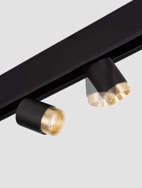 Nova Luce Ultra Slim - rail spot - lichtbundel instelbaar van 15 tot 36 graden - Ø 4,5 cm - 5W LED incl. - zwart en goud