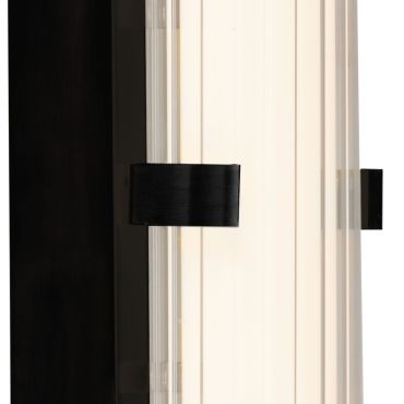 Searchlight Clamp - wandverlichting - 43 x 8,5 cm - 18W dimbare LED incl. - IP44 - zwart en transparant