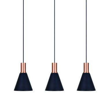 ONE Light E27 Round - hanglamp - Ø 15,3 x 22,8 cm - zwart en koper