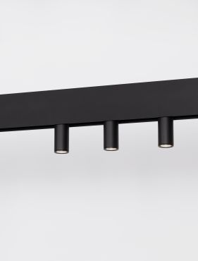 Nova Luce Buxton L - magnetisch railsysteem armatuur - Ø 3 x 10,6 - 5W LED incl. - zwart