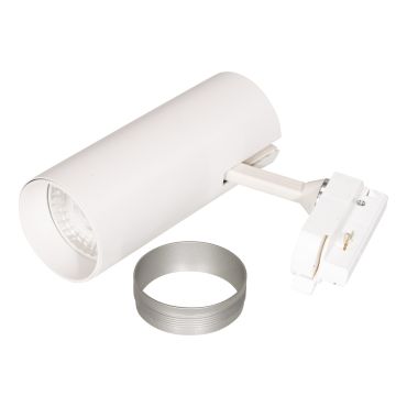 Projectlight Gemini - railspot - 6,5 x 12 x 18 cm - 13W dimbare LED incl. - wit en zilver