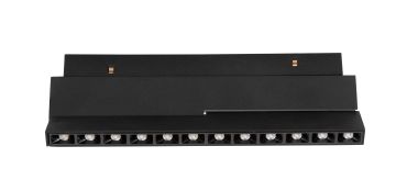 Nova Luce Ultra Slim - rail armatuur - 19,5 x 8,1 cm - 12W DALI dimbare LED incl. - kantelbaar - warm witte lichtkleur - zwart