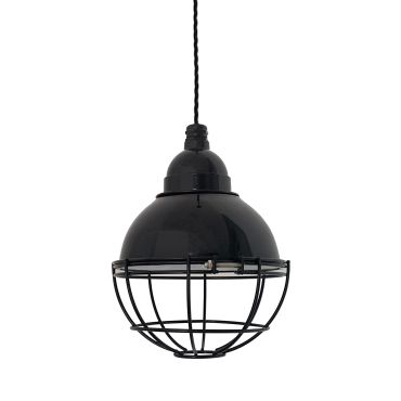 Faro Claire - hanglamp - Ø 16,5 x 14 cm - glanzend zwart