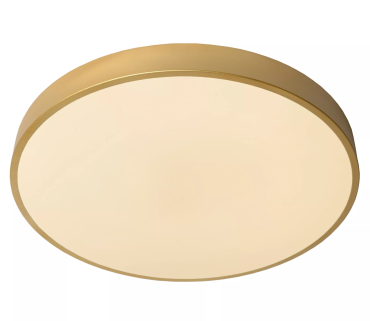Lucide Unar - plafondverlichting - Ø 50 x 5 cm - 36W dimbare LED incl. -  3 stappen dimmer - mat goud