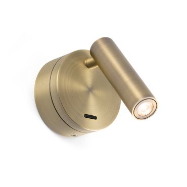 Faro Boc - wandverlichting met schakelaar - 8,5 x 11 x 17 cm - 3W LED incl. - brons